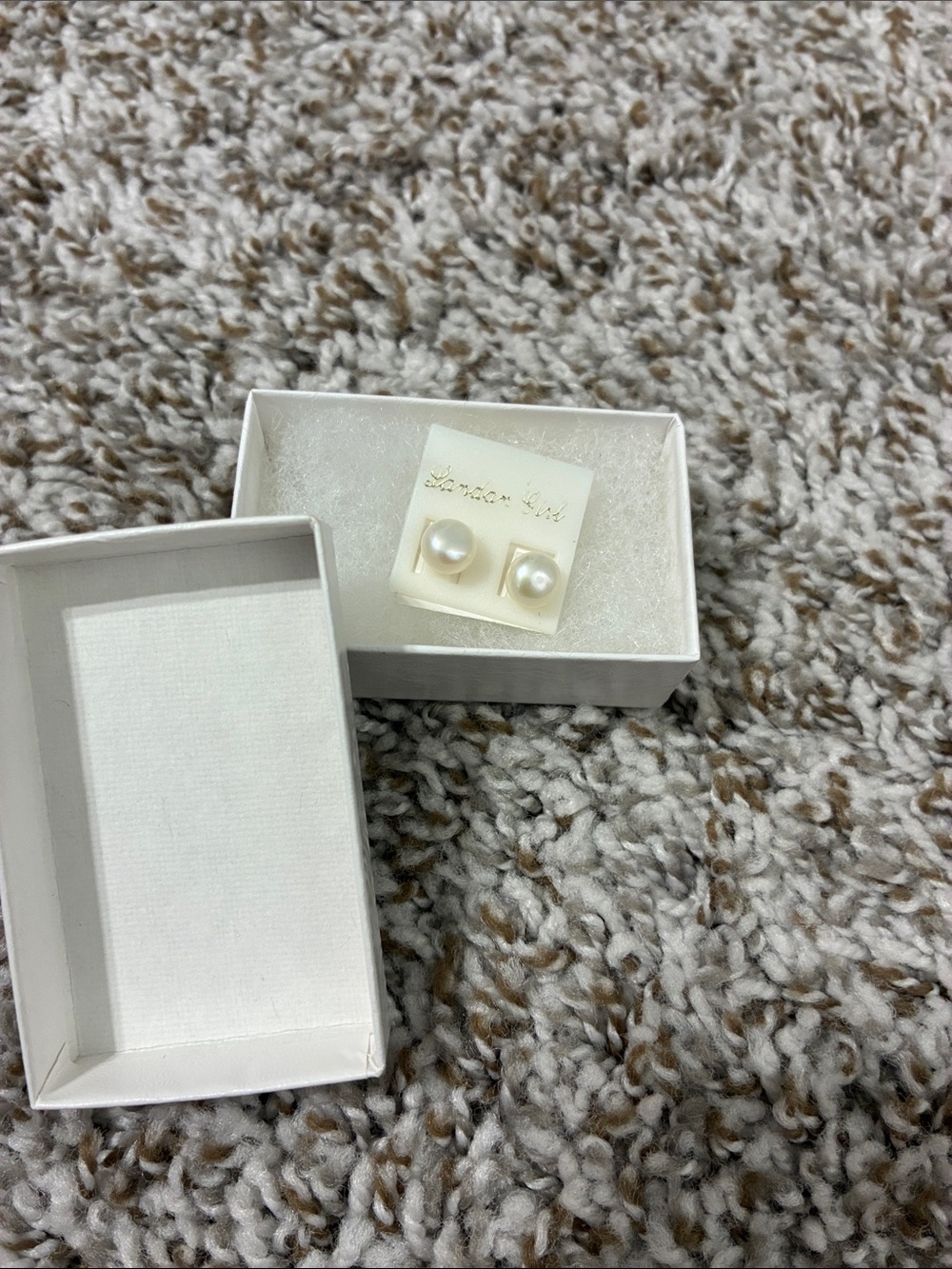 London Girl White Faux Pearl Stud Earrings Vintage Deadstock - Unworn On Card - Picture 2 of 3